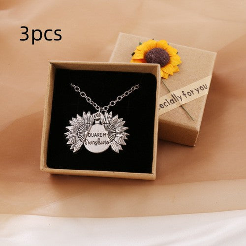 You Are My Sunshine Sunflower Necklace Women Men - Fashionner