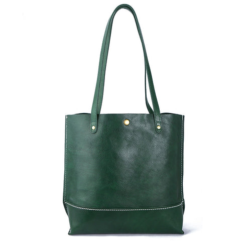 Top Layer Cowhide Handbag Korean Casual Large Capacity Women's Shoulder Bag - Fashionner