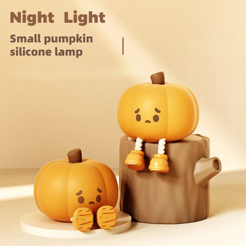 Décoration d'intérieur Lampe de nuit citrouille d'Halloween Mignonne lampe en silicone souple Tactile Intensité réglable Rechargeable Lumière décorative de chevet Cadeaux pour enfants Décorations d'Halloween