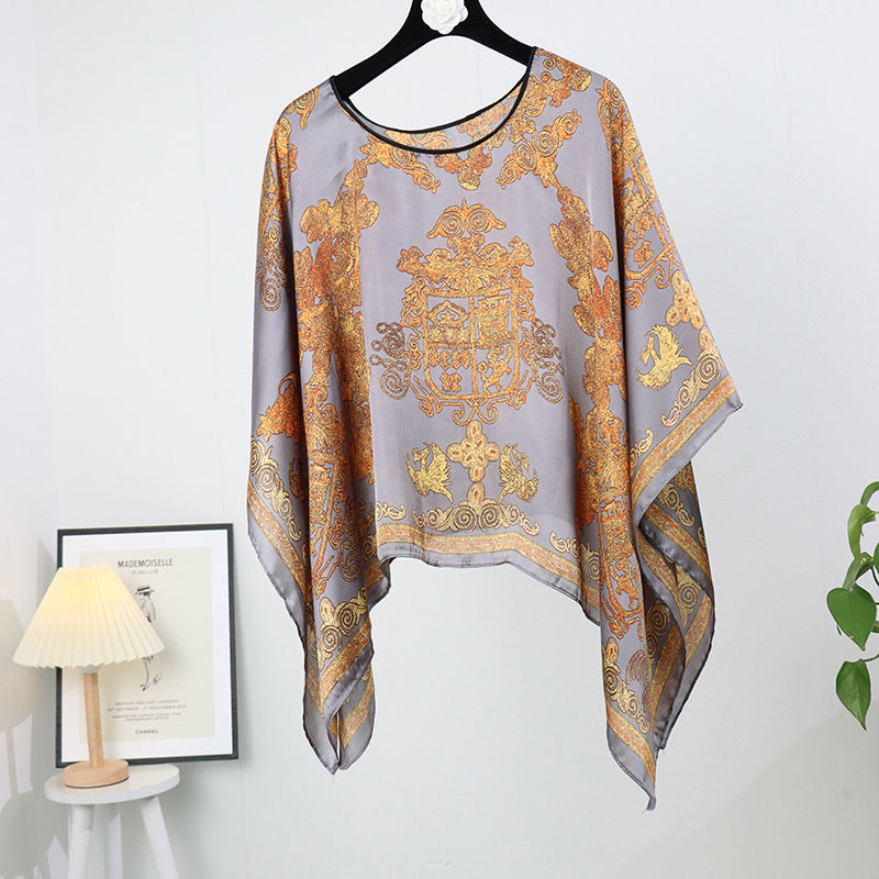 Artificial Silk Pullover Sunscreen Scarf Shawl - Fashionner