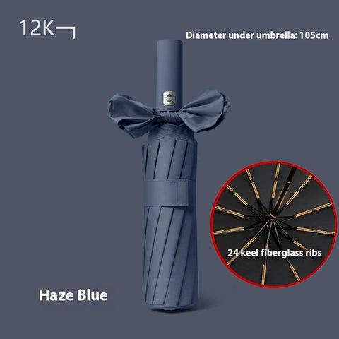 24 Bone Automatic Umbrella Reinforced Folding