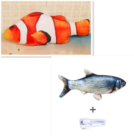 Version sans herbe à chat - Jouet électrique de simulation de poisson sauteur