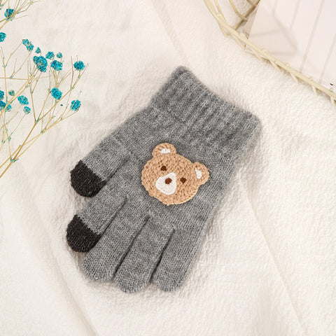 Gants en laine tricotés à cinq doigts pour enfants