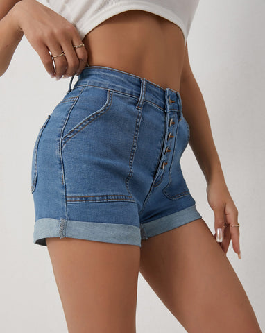 Buy Summer High Waisted Denim Shorts online at Fashionner.