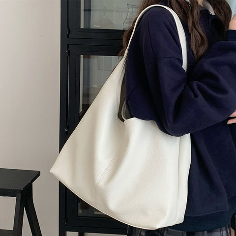 Casual Armpit Bag Women Shoulder Bag High Capacity Totes Female Shopping Bags Soft Leather Lady Purse Handbags - Fashionner
