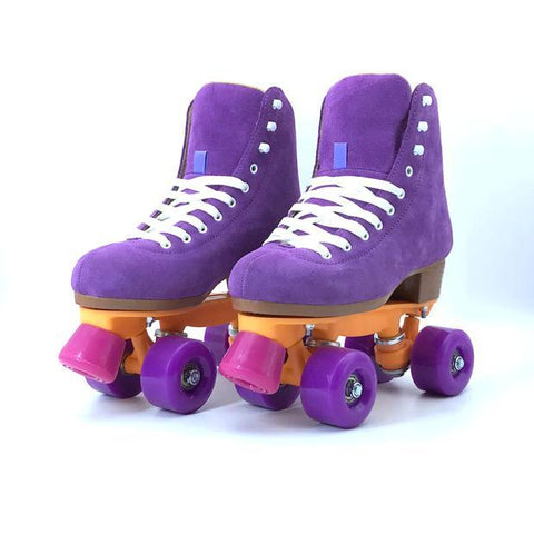 Patin à roulettes en daim violet pour hommes, femmes et enfants