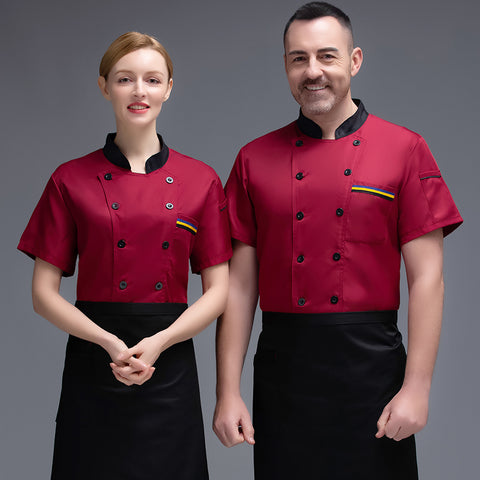 Salopette de Chef Manches Courtes Pour Hommes Et Femmes En Été