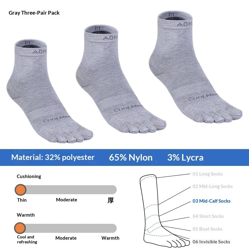 Chaussettes de sport de course, de marathon et de randonnée fendues pour hommes et femmes