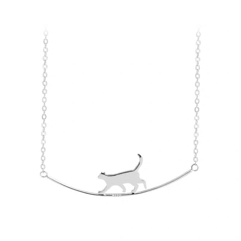 Fashion Jewelry Cute Climbing Cat Pendant Necklace Niche - Fashionner