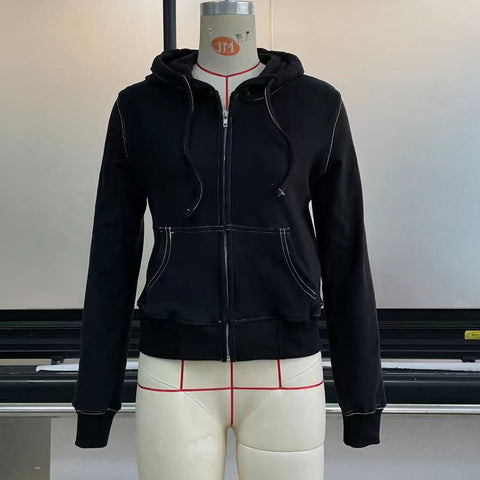 Gilet-sweat à capuche athleisure pour femme