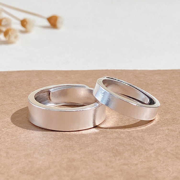 Buy 1Pcs 999 Sterling Silver Polished Band Statement Ring, Elegant Simple Style, Ideal For Birthdays & Holiday Gifts online at Fashionner.
