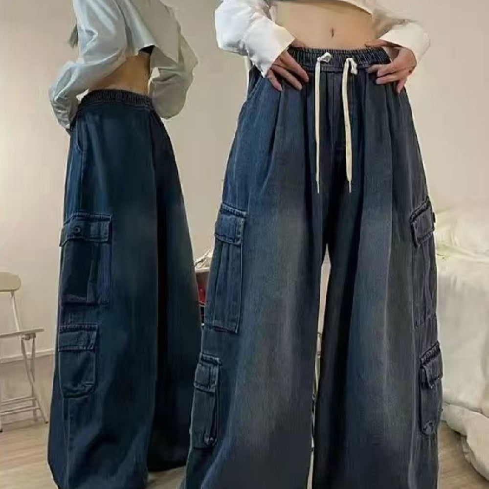 Jeans Tooling Loose Wide Leg Pants Women - Fashionner