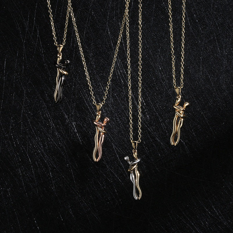 Buy Special-Interest Design Couple Hug Pendant Necklace online at Fashionner.