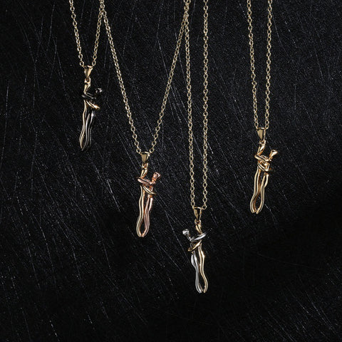 Buy Special-Interest Design Couple Hug Pendant Necklace online at Fashionner.