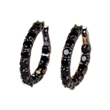 Buy Versatile Dark-Style Black Fully Diamond-Studded Earrings online at Fashionner.