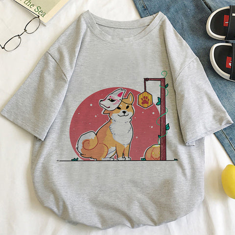 T-shirt femme à motif dessin animé chat kawaii
