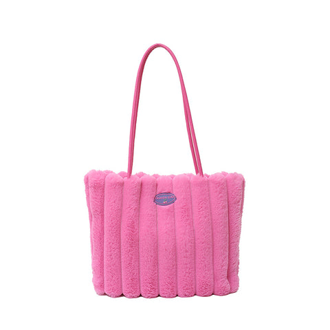 Autumn And Winter Plush New Casual Shoulder Large Capacity Totes