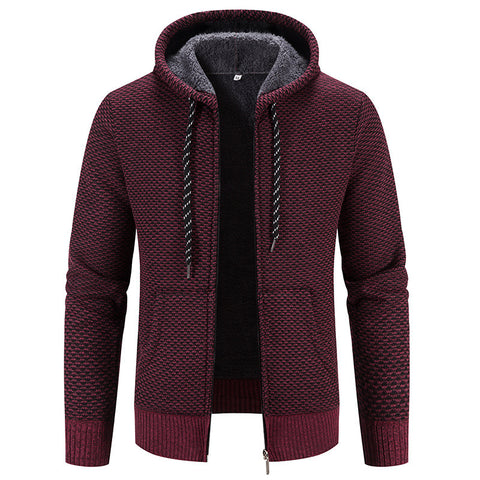 Manteau d'hiver avec fermeture éclair, couleur unie, manches longues, cordon de serrage avec capuche, pour rester au chaud, décontracté, épais, en peluche, pour un usage quotidien.