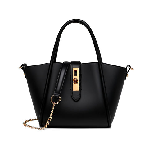 Portable Women's Leather Fashion Vegetable Basket Shoulder Messenger Bag - Fashionner