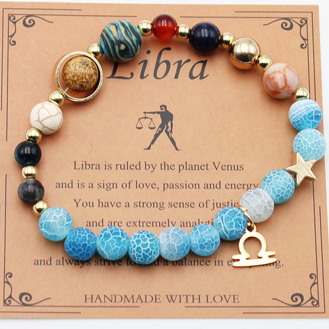 Bracelets Douze Constellations Pierres Naturelles Perles Huit Planètes