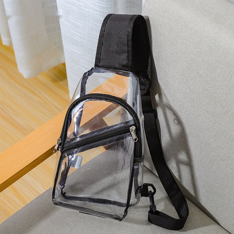 Sac de poitrine transparent étanche en PVC pour homme