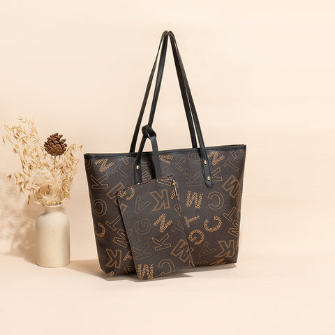 Sac bandoulière imprimé tendance mode Rétro grande capacité deux pièces pour femmes