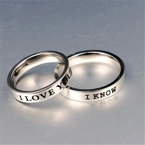 Bague de couple simple en acier de titane de niche pour couples