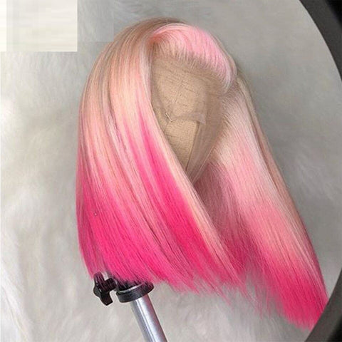 Cheveux humains de haute qualité, avant en dentelle dégradée semi-mécanique