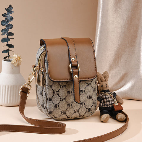 Women's Retro Multi-layer Messenger Mobile Phone Bag - Fashionner