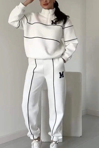 Ensembles survêtement femme 2 pièces – Pull sans capuche et pantalon de jogging ample tendance avec poches