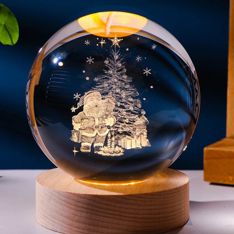 Ciel étoilé lumineux et planètes Lune Cristal de Lune Veilleuse Lampe de projection Lumière d'ambiance Cadeau créatif Nouveau cadeau insolite