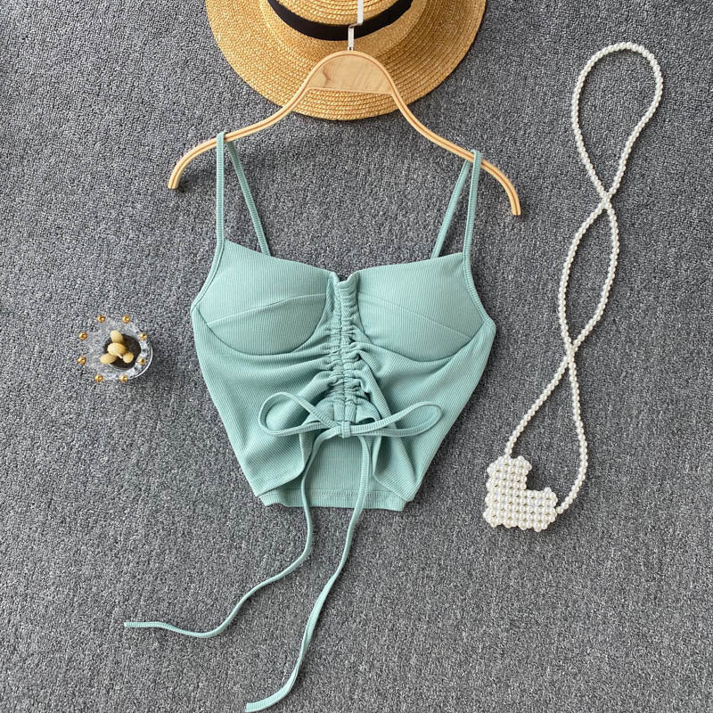 Women's Camisole Fashion Drawstring Slim Fit Vest - Fashionner