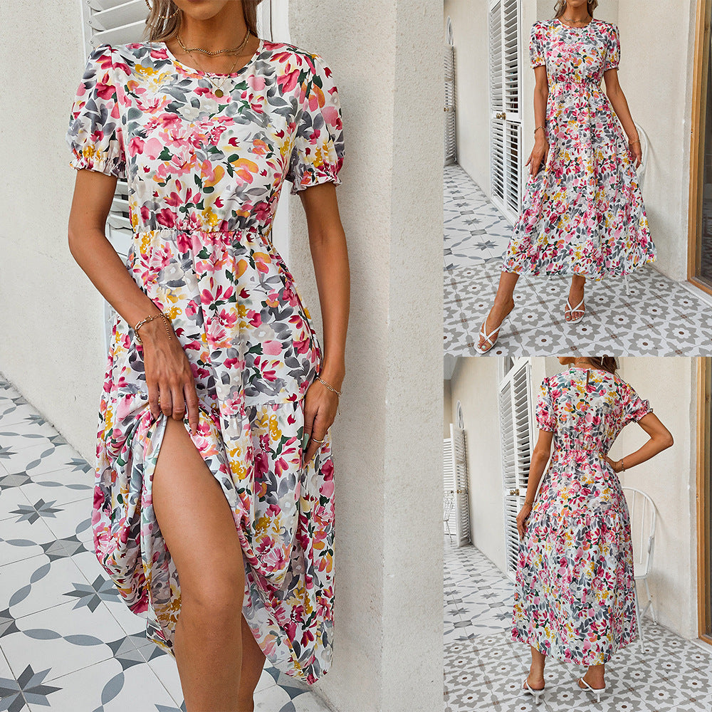 Buy Boho Long Princess Sleeve Floral Dress online at Fashionner.