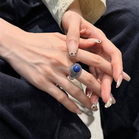 Buy Lapis Lazuli Open Adjustable Womens Ring online at Fashionner.