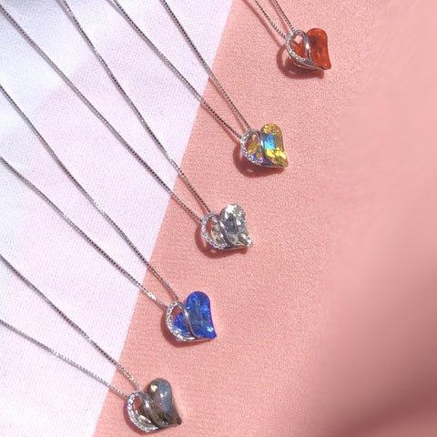 925 Sliver Heart Shaped Geometric Necklace Jewelry Women's Clavicle Chain Valentine's Mothers Day Gift - Fashionner