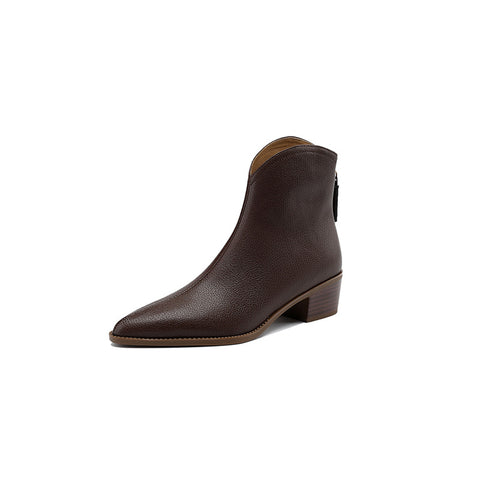 Simple Solid Color And Nude Ankle Boots For Women - Fashionner