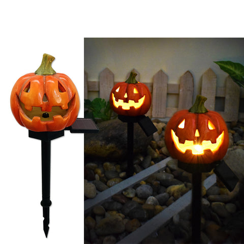 Lanterne Solaire Créative d'Extérieur pour Halloween, Citrouille, Résine, Artisanat, Lumière Décorative pour Ambiance de Fête de Jardin