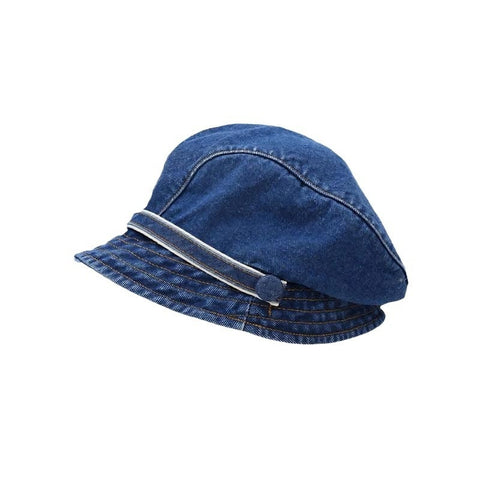 Chapeau de pêcheur en jean pour femme, bob béret à bord court
