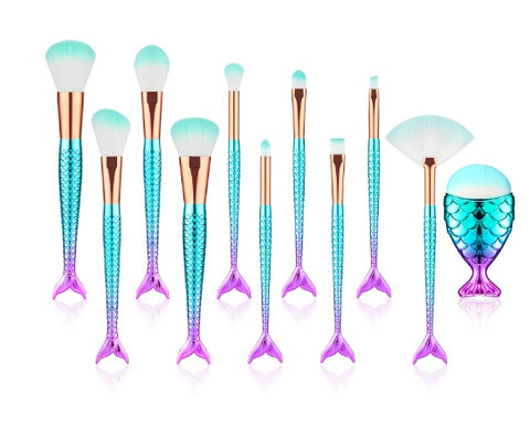 Pinceaux de maquillage en forme de sirène