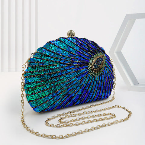 Sac à main chaîne bandoulière perlé asymétrique vintage pour femme