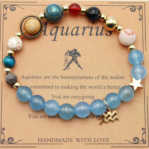 Bracelets Douze Constellations Pierres Naturelles Perles Huit Planètes