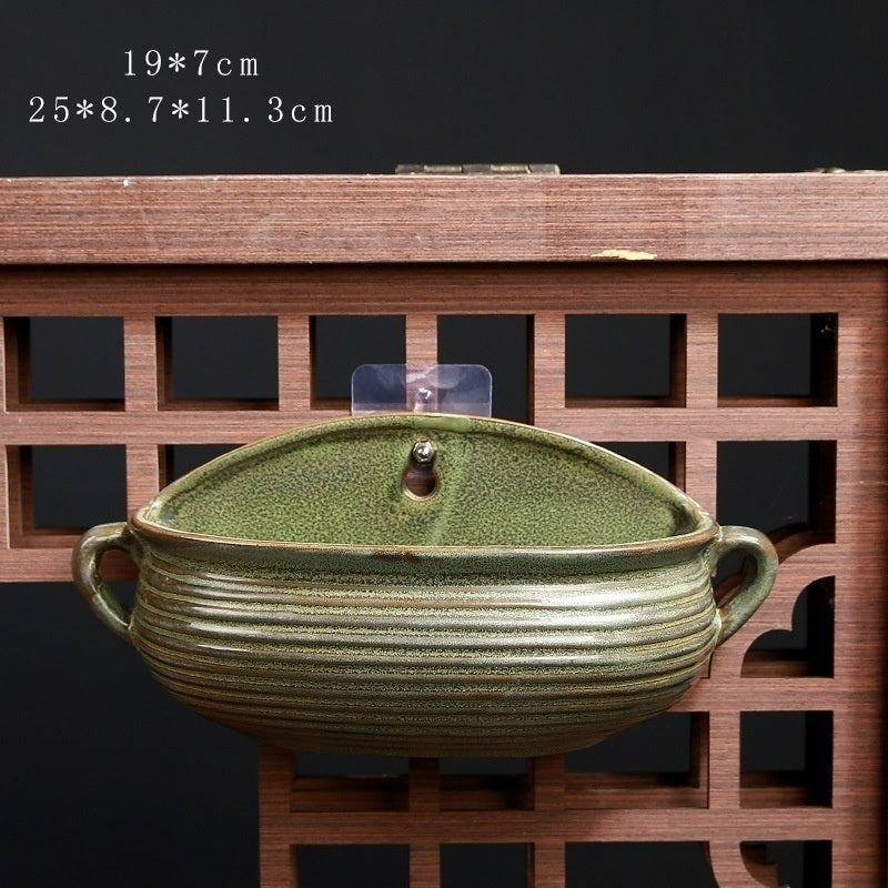 Hanging Ceramic Half Wall Decoration Flower Pot Creative Hydroponics Green Radish