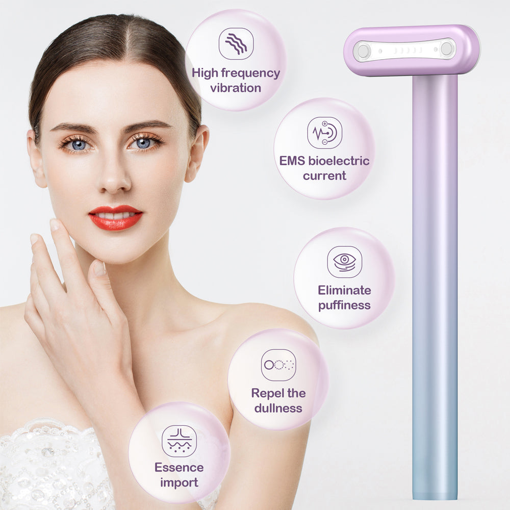 Wand Skin Care EMS Micro-current Introduction Rotatable Vibration Face And Neck Massage - Fashionner