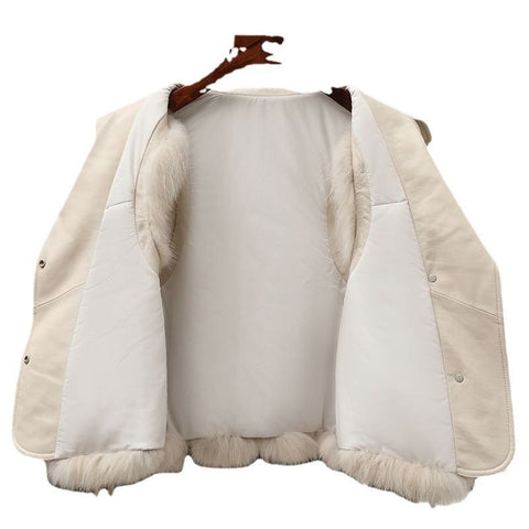 Gilet en fourrure Manteau court Automne et hiver Nouveau Patchwork Blouson en fourrure de renard d'hiver Femme Manteau court en fourrure artificielle Élégant Gilet chaud féminin