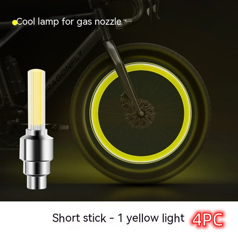 Neon Lights Tyre Wheel Valve Cap Light LED Car Tire Valve Caps Air Cover Tire Rim Valve Wheel Stem Cap Bike Light - Fashionner
