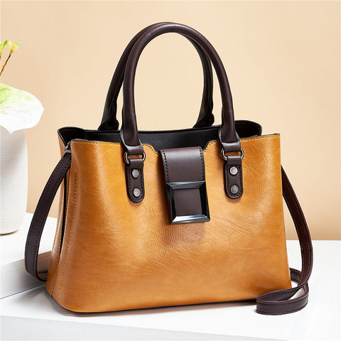 Women Shoulder Bag Big Buckle Handbags Work Daily Office Crossbody Bags - Fashionner