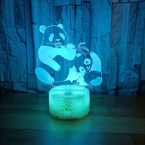 Lampe de nuit 3D panda ambiance créative tactile