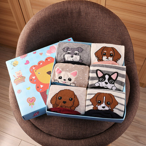 Cute Cartoon Three-dimensional Pure Cotton Mid Tube Christmas Couple Socks - Fashionner