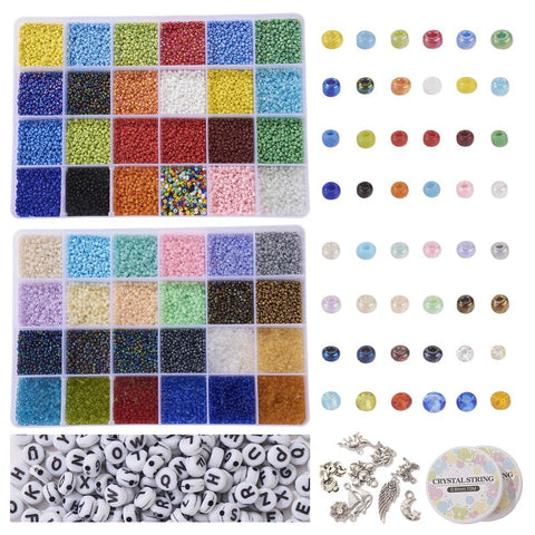 Perles de millet Perles de verre Ensemble combiné double boîte