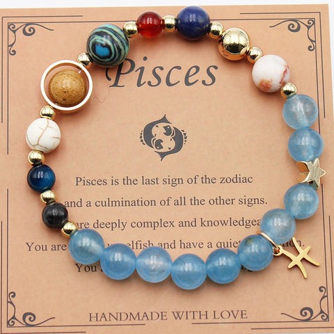 Bracelets Douze Constellations Pierres Naturelles Perles Huit Planètes